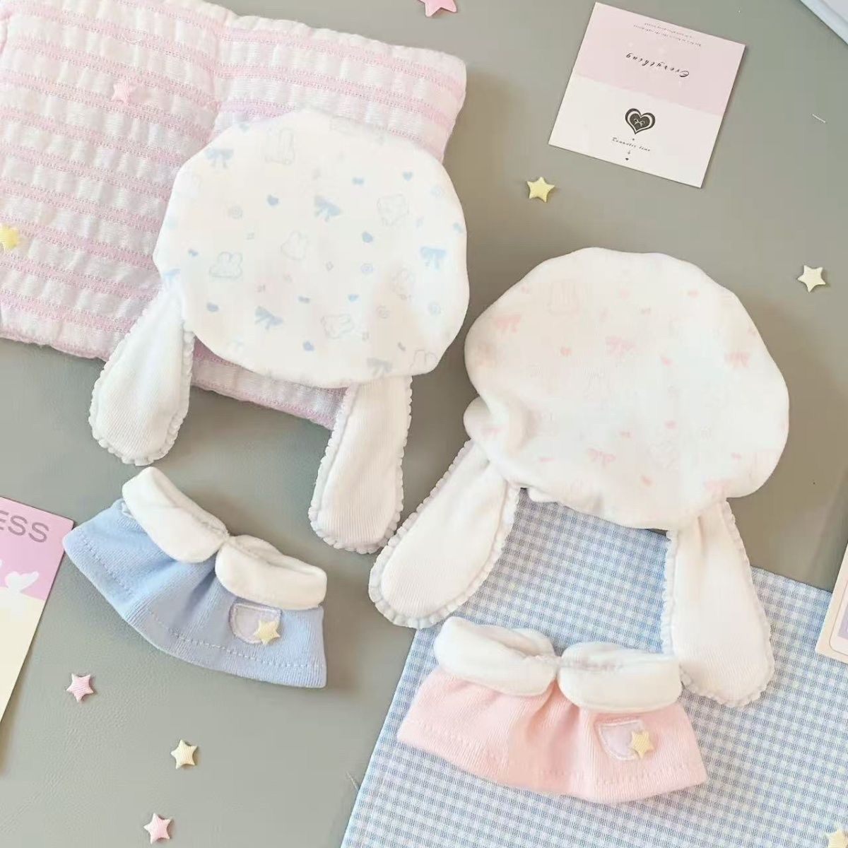 10cm Peach & Blueberry Cotton Doll Outfits for Stuffed Animals