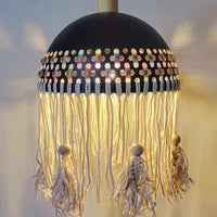 Bohemian Hand-Woven Cotton Rope Lampshade Pendant Light for Bedroom Decor