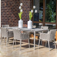 Nordic Outdoor Rattan Dining Set for Villa Garden Balcony