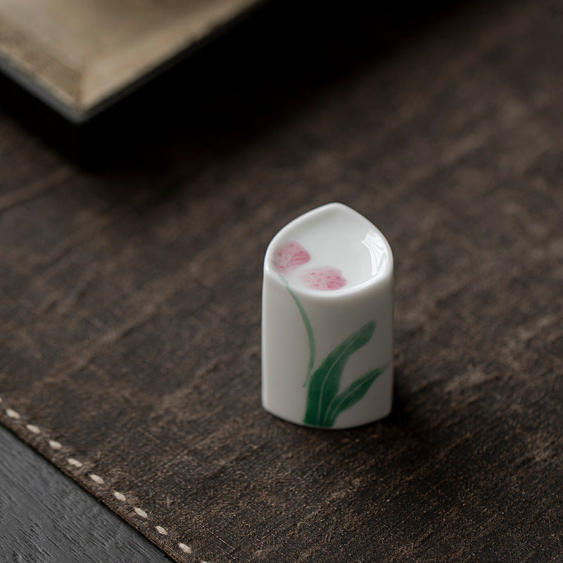 Hand-Painted Ceramic Teapot Lid Holder for Kung Fu Tea Set