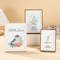 Nordic Minimalist Two-Tone Wooden Photo Frame for Tabletop or Wall Mounting