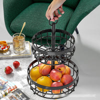 Nordic Style 2/3-Tier Iron Fruit Basket Snack Storage Rack for Living Room Coffee Table