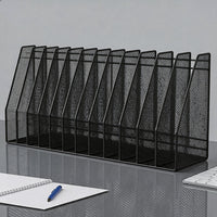 Metal Mesh Desk File Organizer with Multiple Compartments