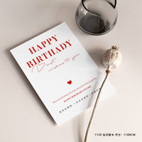 Minimalist Happy Birthday Card, Custom Hand-Drawn Floral Cake Dessert Greeting Card, Ins Style