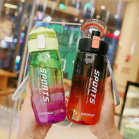 Gradient Portable Sports Water Bottle with Handle for Students