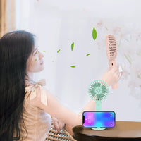 Portable F1 Handheld Fan with Stand, Mini USB Rechargeable Desk Fan for Students