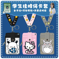 Cartoon Multi-functional ID Card Holder with Lanyard for Students