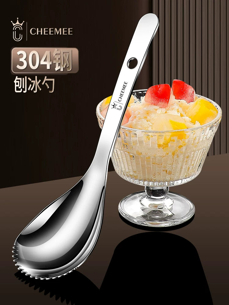Manual Ice Shaver for Home Use, Mini Shaved Ice Machine, Commercial Ice Crusher with Spoon