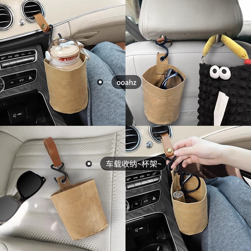 Car Trash Can and Umbrella Storage Bag, Foldable Hanging Multi-functional Vehicle Organizer