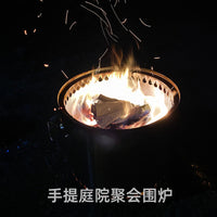 Portable Round Wood Burning Fire Pit for Outdoor Gatherings and Camping