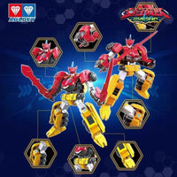 Quantum Squad Dinosaur Armor Heroes Transforming Robot Action Figure Toy Set for Boys