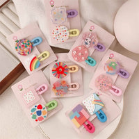 Korean Style Geometric Color Block Acrylic Hair Clips for Kids and Girls