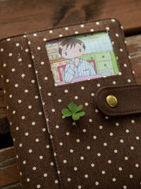 Vintage Polka Dot A6 Loose-Leaf Planner Notebook for Girls, Portable Travel Journal