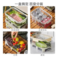 Double-Layer Large Capacity Portable Cooler Box for Fruits, Vegetables, and Drinks - Camping Food Storage Container