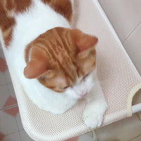 Breathable Mesh Cat Window Hammock - Foldable Suction Cup Mounted Perch for Cats