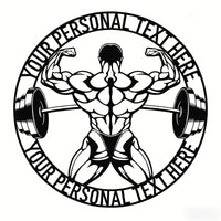 Personalized Fitness Metal Wall Decor Gym Iron Art Ornament Bodybuilding Barbell Wall Hanging