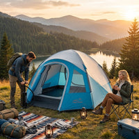 Inflatable 2-3 Person Waterproof Double-Layer Camping Tent for Outdoor Travel
