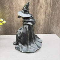 Gothic Raven Wizard Statue for Home & Garden Decor, Halloween Craft