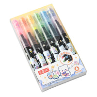 Star-Shaped Highlighter Pen Set for Students - Quick Dry, Large Capacity, 6 Colors