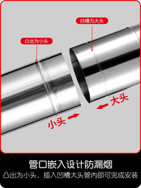 Thickened Stainless Steel Chimney Flue Pipe for Stoves and Boilers, Elbow and Rain Cap Options
