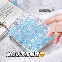 Portable A7 3-Ring Mini Binder Notebook with Wavy Clear Cover