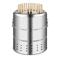 Smokeless Charcoal BBQ Grill for Home Outdoor Patio Use, Stainless Steel Portable Roaster for Skewers and Roasts
