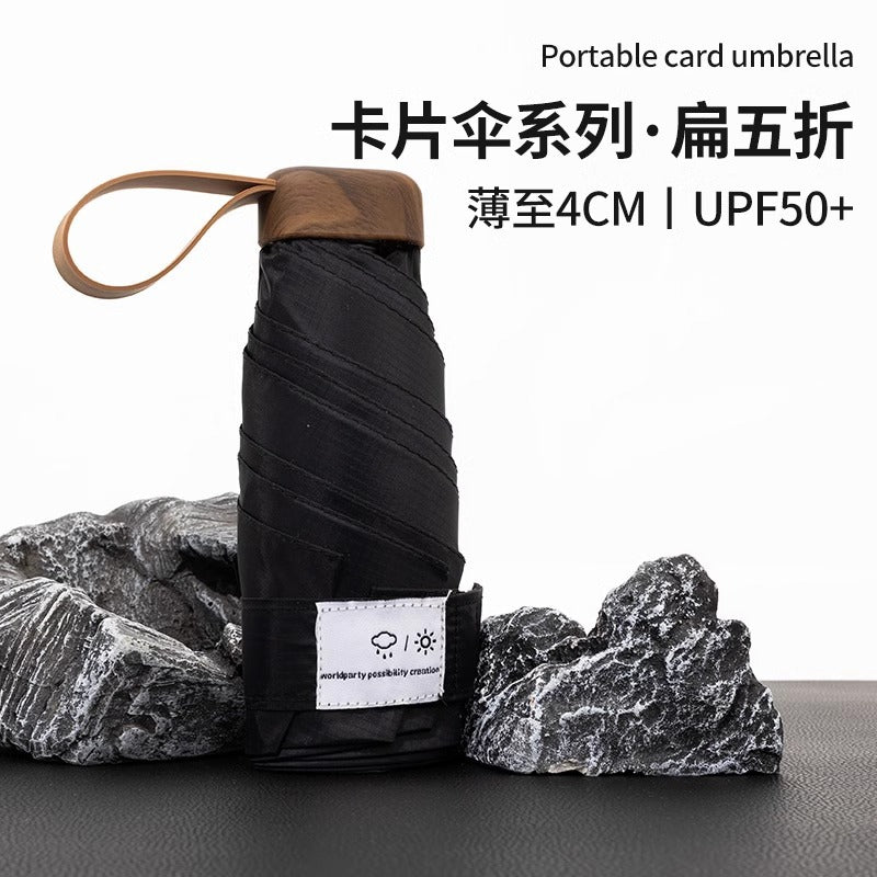 Ultra-Light Plaid Anti-UV 5-Fold Sun Umbrella for Men and Women