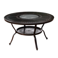 Outdoor Cast Aluminum BBQ Dining Set - Patio Garden Terrace Waterproof Sunscreen Leisure Table and Chair Combination