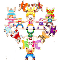 Wooden Hercules Stacking Blocks Game for Kids, Educational Balance Toy