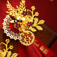 Chinese Style Wedding Corsage Brooch for Bride, Groom, and Family
