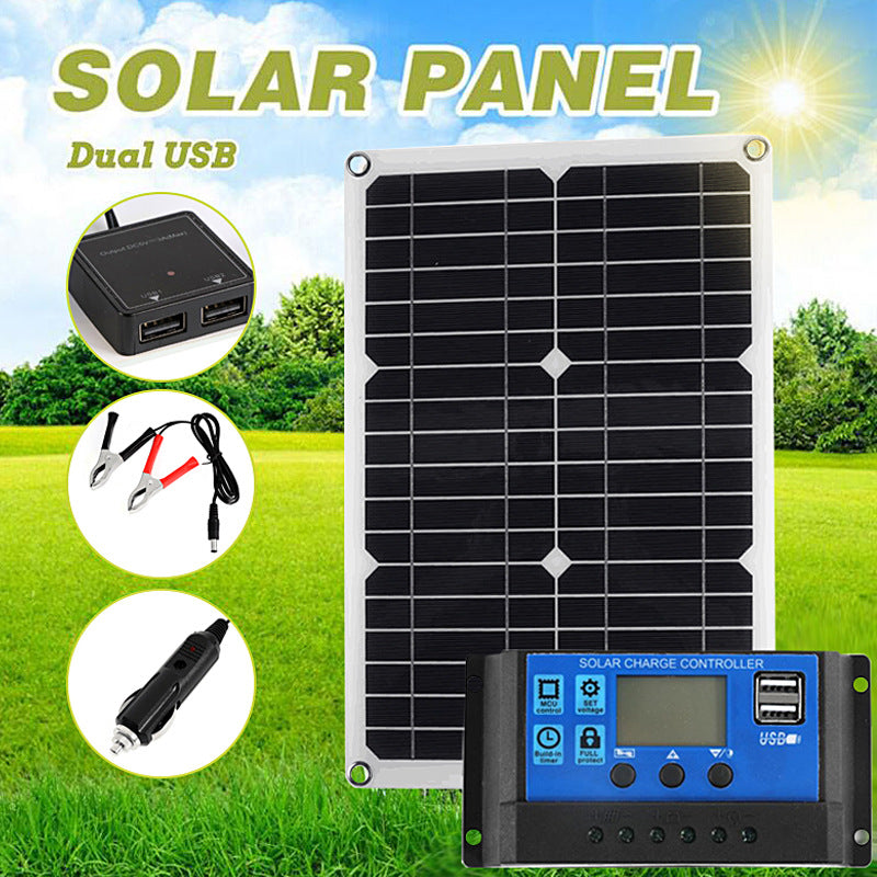 Portable Monocrystalline Solar Panel with Dual USB Output for Outdoor Emergency Power