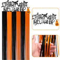 2026 Halloween Banner & Fringe Curtain Party Decoration Set with Felt Bat Garland