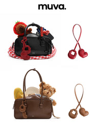 muva. Beaded Heart Charm Bag Pendant