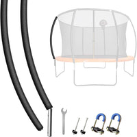 Trampoline Safety Enclosure Pole Set for 8-16FT Frames, Straight or Curved