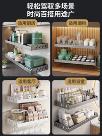 Wall-Mounted Laundry Room Storage Shelf for Washing Machine, No-Drill Installation, with Hooks