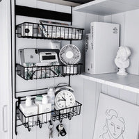 Dormitory Wall-Mounted Storage Shelf with Hooks - No-Drill Bedside Organizer for Students