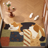 Cute Cat PVC Coil Mat Non-Slip Dirt Trapper Entrance Doormat