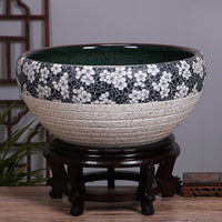 Jingdezhen Ceramic Fish Tank for Koi, Lotus, Turtle - Feng Shui Goldfish Bowl