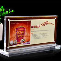 Acrylic T-Shape Magnetic Photo Frame and Menu Holder, Double-Sided Display Stand for Photos, Menus, and Price Tags