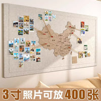 Felt Map Travel Photo Wall, Creative Background for Entryway & Living Room, Modern Minimalist Home Decor