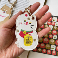 Lucky Cat Shiba Inu Keychain Bag Charm & IC Card Holder