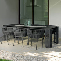 Outdoor Leisure Rope Woven Garden Patio Villa Terrace Waterproof Sunscreen Nordic Rattan Furniture Dining Set