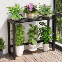 Outdoor Rustproof Iron Plant Stand for Balcony and Patio, AC Unit Cover Shelf, Garden Display Rack