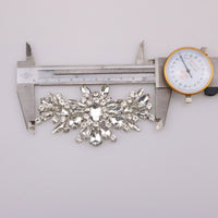 White Rhinestone Flower Applique Hot Melt Adhesive for DIY Clothing and Shoe Embellishments