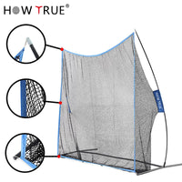 HOW TRUE Portable Golf Practice Net Set with Hitting Mat for Indoor Outdoor Swing Training