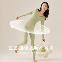 Girls' Cotton Thermal Underwear Set - Thin Warm Base Layer for Autumn/Winter
