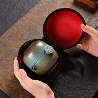 Portable Travel Tea Set with 1 Teapot and 2 Cups for Outdoor Camping, Gongfu Tea, Quick Brewing, Gift