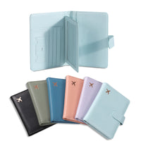 Multi-Card PU Passport Holder with Buckle Closure