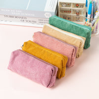 2024 New Retro Corduroy Solid Color Pencil Case for High School Students