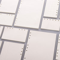 A5/A6/A7 6-Hole Loose Leaf Refill Paper for Notebooks, 45 Sheets Grid Lined Blank Dot